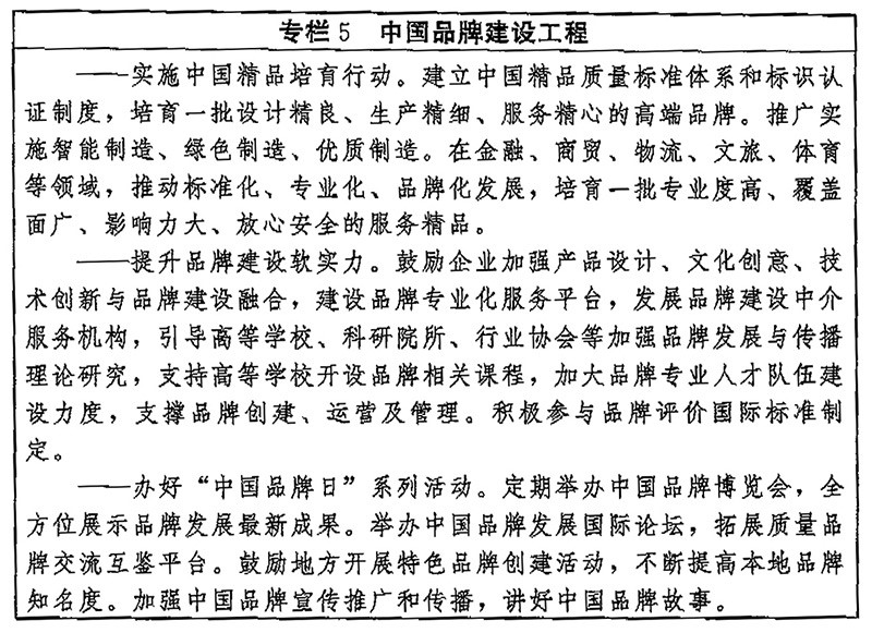 轉發中國中央 國務院印發《質量強國建設崗要》